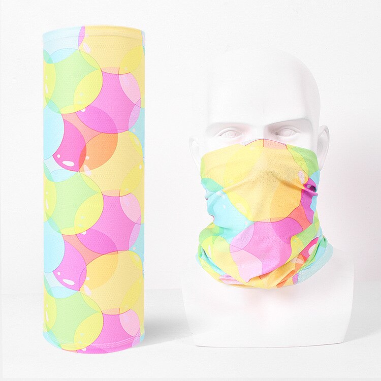 Hommes femmes foulards glace soie multifonctionnel bandana bandeau anneau cou écharpe dessins animés sans couture tubulaire magique visage: 09