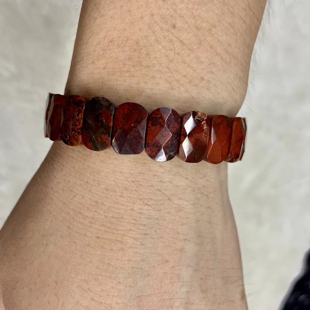 Natürliche Brekzien Jasper Stein Armbinde Natürliche Edelstein Schmuck Armreif Für Mann Für Frau !