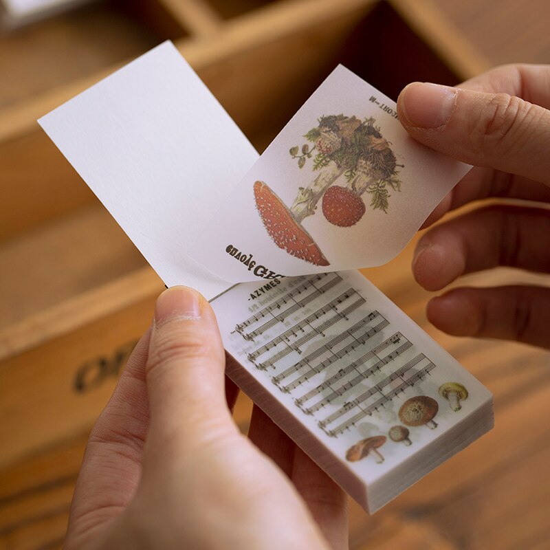 Vintage Flower illustrated Bullet Journal Transparent Paper Memo Pad Sticky Note Memo Notepad School Office Supply Stationery