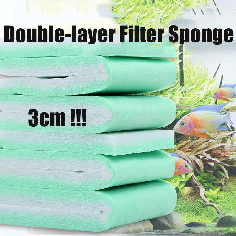 3Cm Aquarium Filter Katoen High-Density Filter Materiaal Waterzuivering Bacteriën Biochemische Spons Aquarium Accessoires