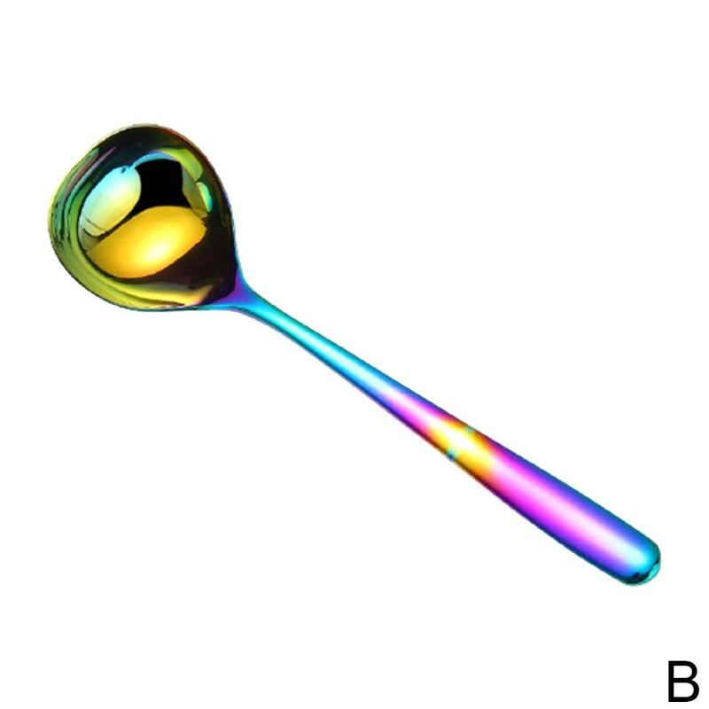 1 Pcs Stainless Steel Spoon Family Soup Spoon Stainless Steel Kitchen Cooking Spoon Household Tableware Supplies: B