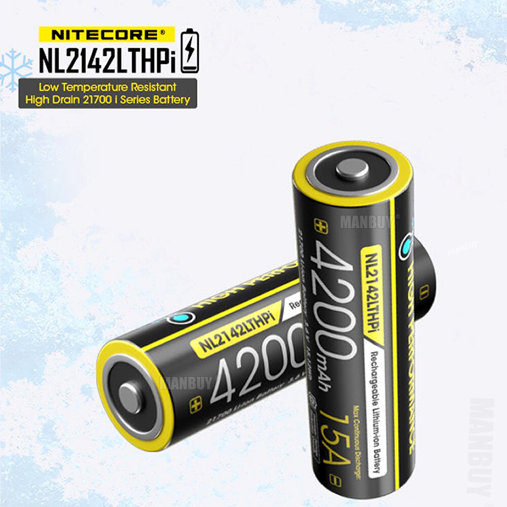 Nitecore NL2142LTHPi Low Temperature 21700 4200mAh Protected Li-ion Rechargeable Battery with FREE Flashlight