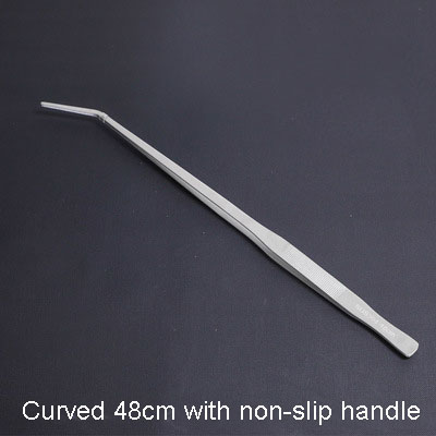 Aquatic Plant Pincet Rvs Aquarium Pincet Tang Rechte Curve Lange Tang Clip Fish Tank Plant Aquascape Gereedschap: B48CM