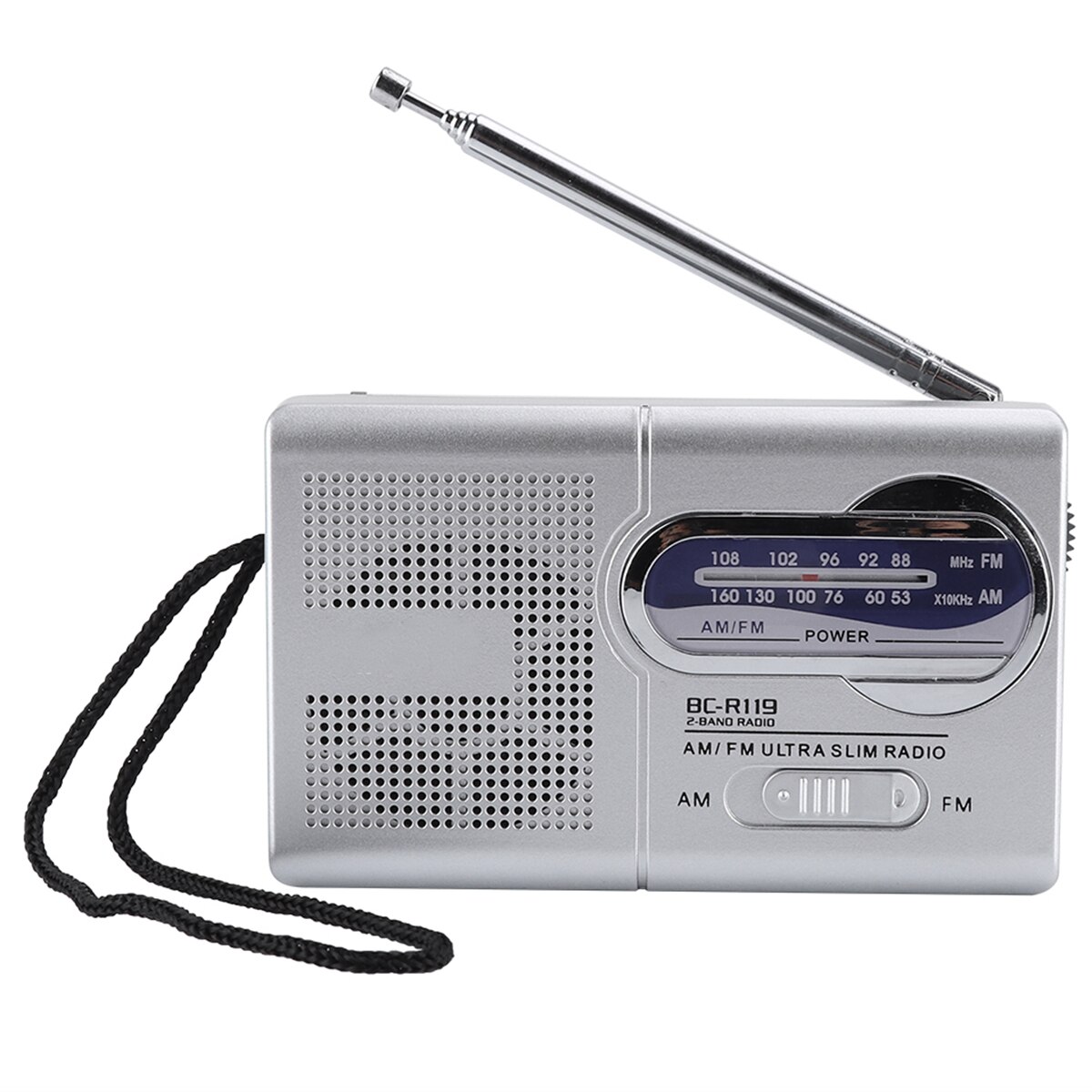 Multi-function Mini Pocket AM/FM BC-R119 Radio Speaker Receiver Telescopic Antenna