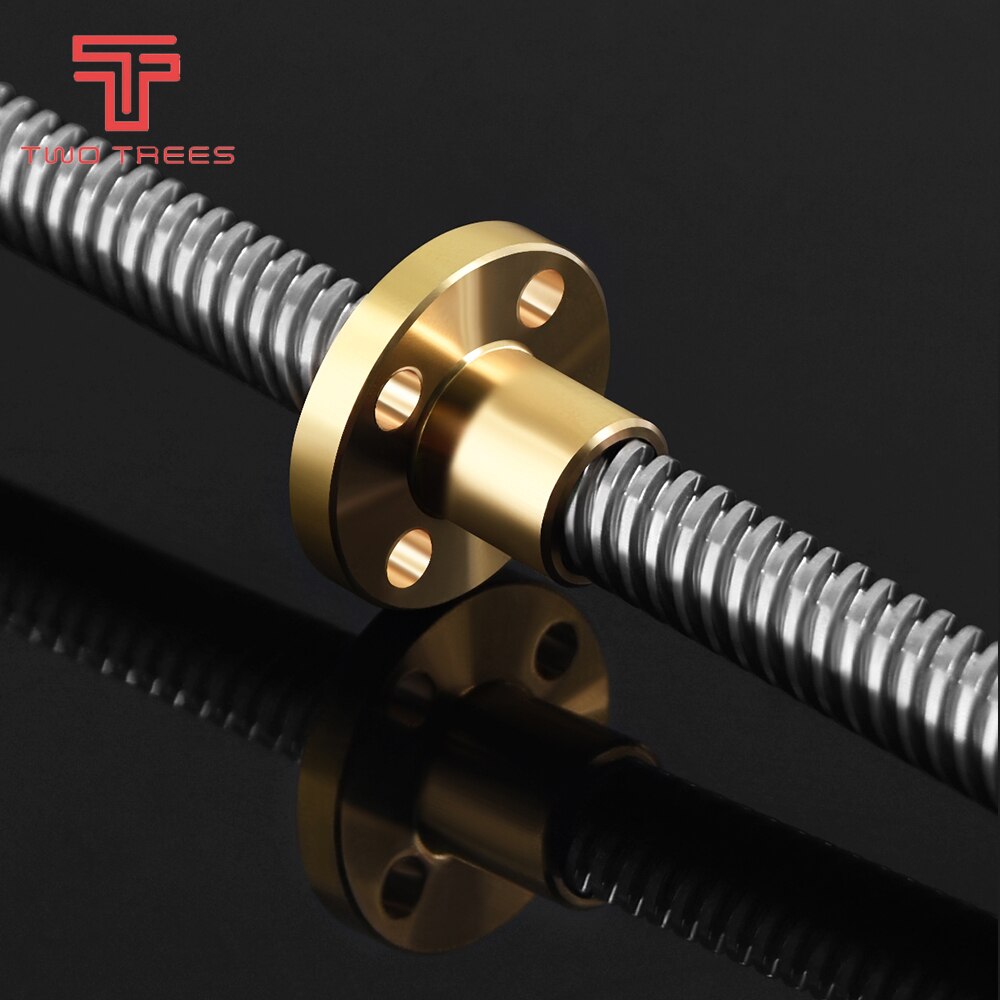 T8 Lead Screw OD 8mm Pitch 2mm Lead 2mm 200/250/300/350/375/400/450/500mm with Brass Nut Reprap 3D Printer parts