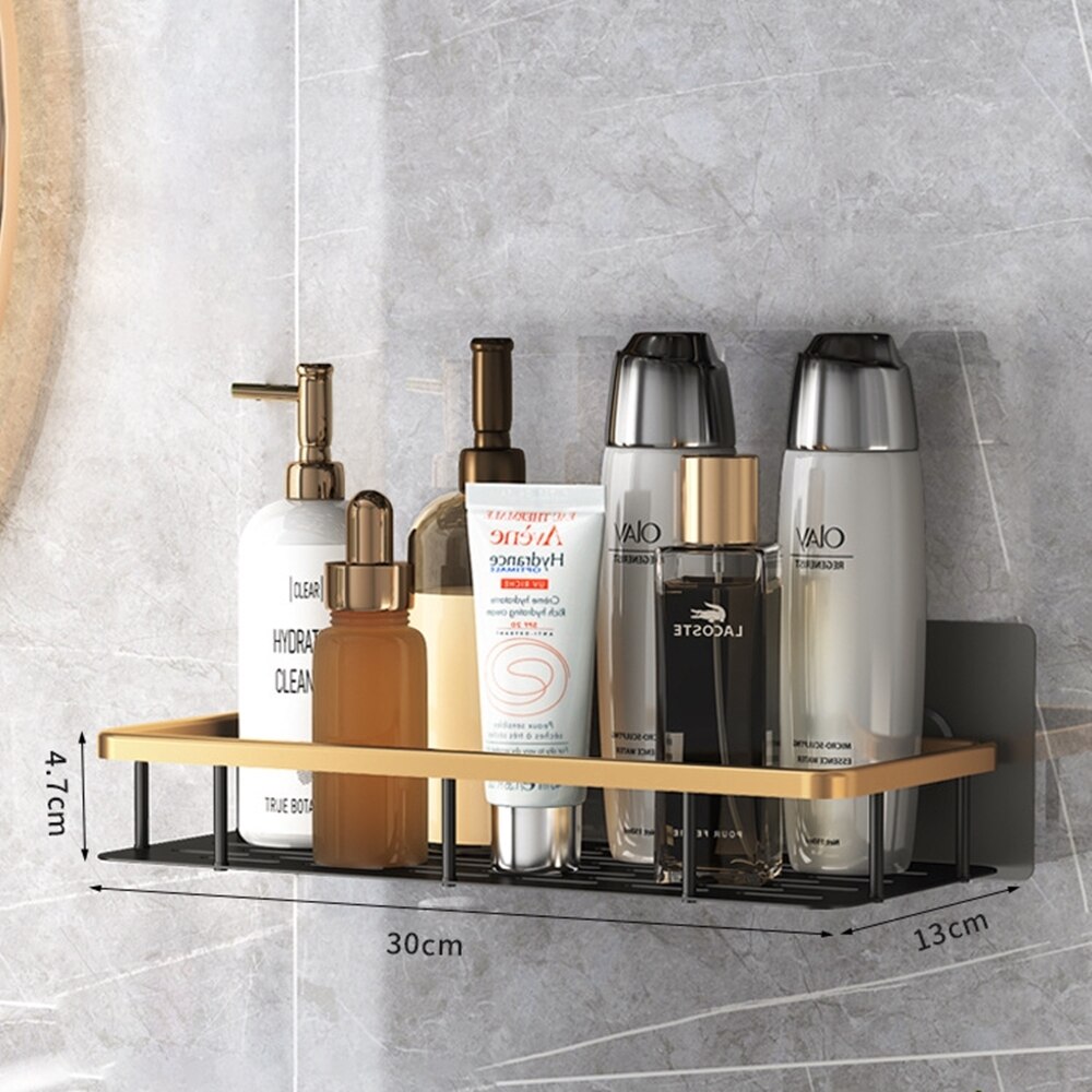 Étagère d&#39;angle de salle de bain de luxe, sans perceuse, support de rangement de caddie de douche, porte-shampoing, organisateur de toilette, accessoires de salle de bain: Standard