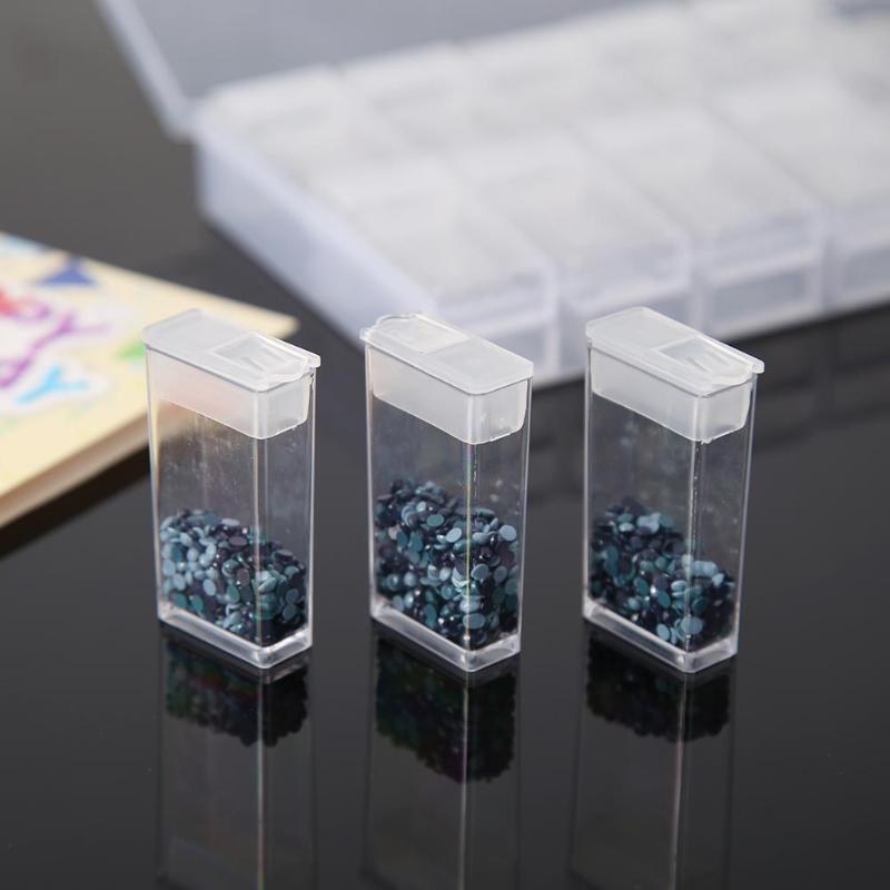 Transparante Diamant Schilderen Box Container Voor Sieraden Nail Art Accessorie