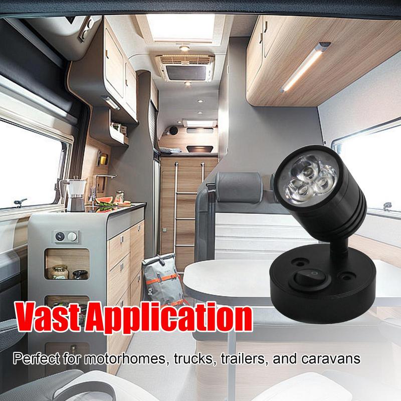 12V Reading Light 12V 3W RV Spotlight LED Reading Light RV Reading Lamps Bedside Lamp Light Fixtures Indoor Lighting For RV Boat
