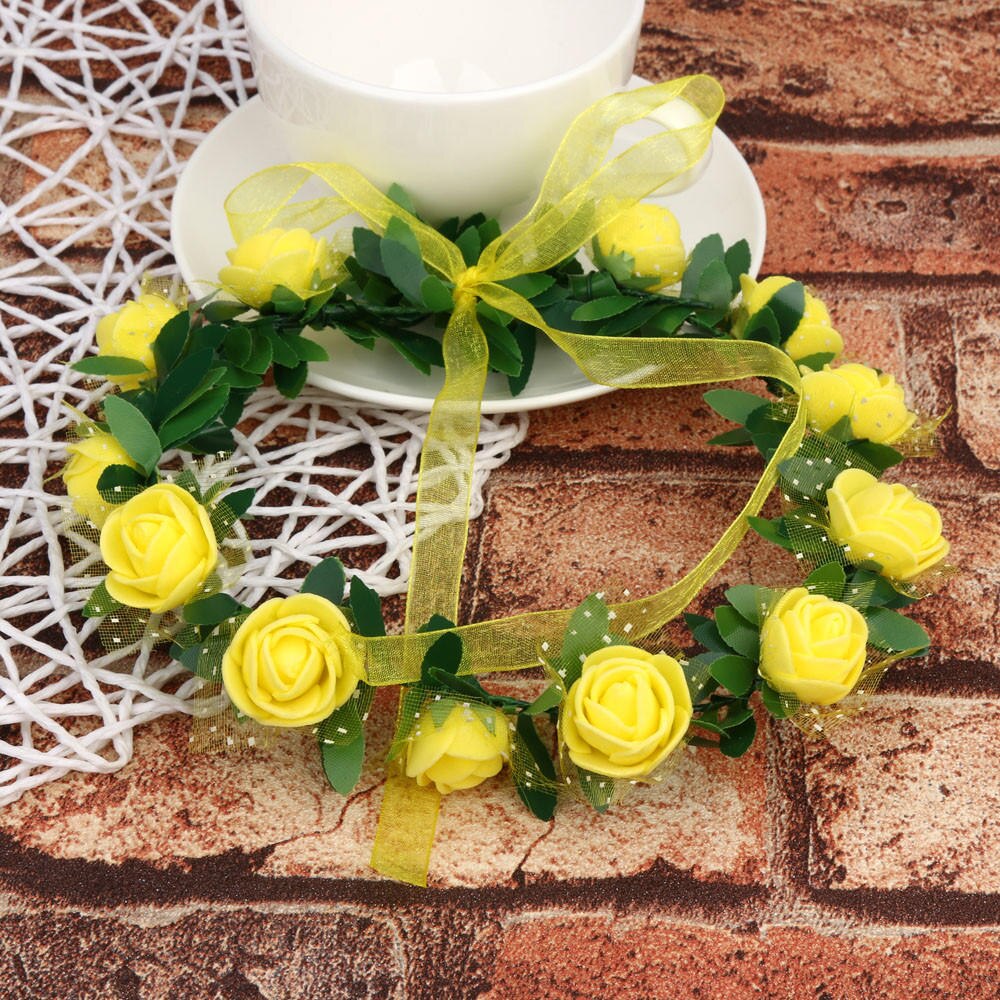 Guirnalda de flores artificiales para niños y adultos, tocado de corona, banda para el pelo, diadema, corona de princesa para novia, Decoración de cumpleaños y boda