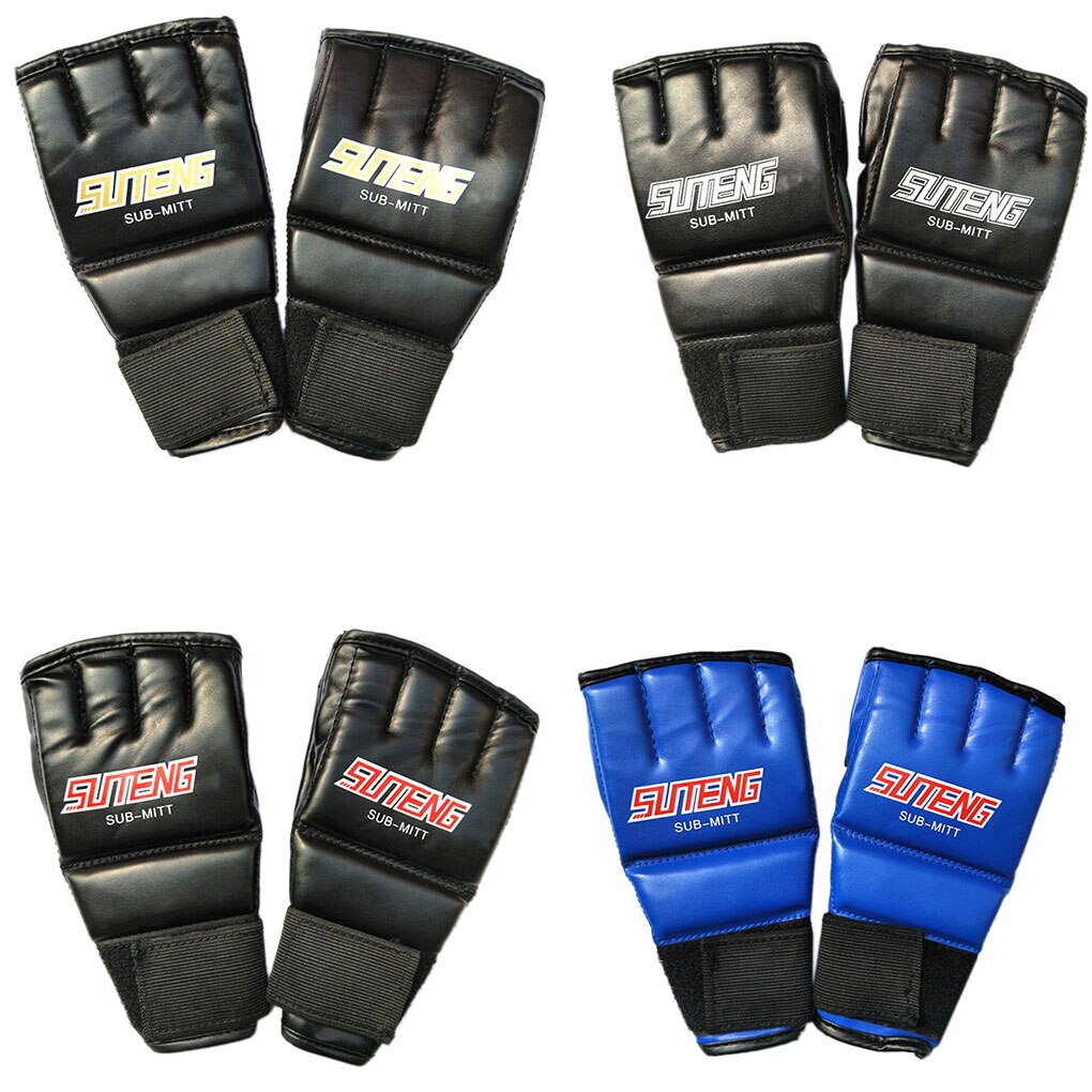 Boodun 1 paar bokshandschoenen sport heren halve vinger muay thai handschoenen mma kickboks training wanten coole handschoenen