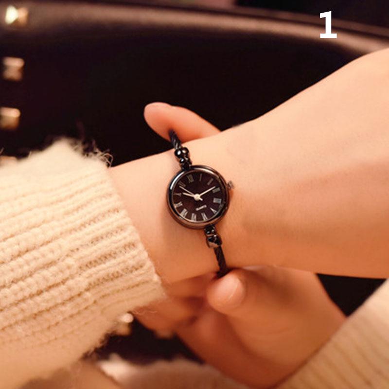 Reloj de pulsera con apertura para mujer, pulsera con apertura para estudiantes, de cumpleaños, versión coreana, relojes creativos de estilo universitario cadena fina: style 1