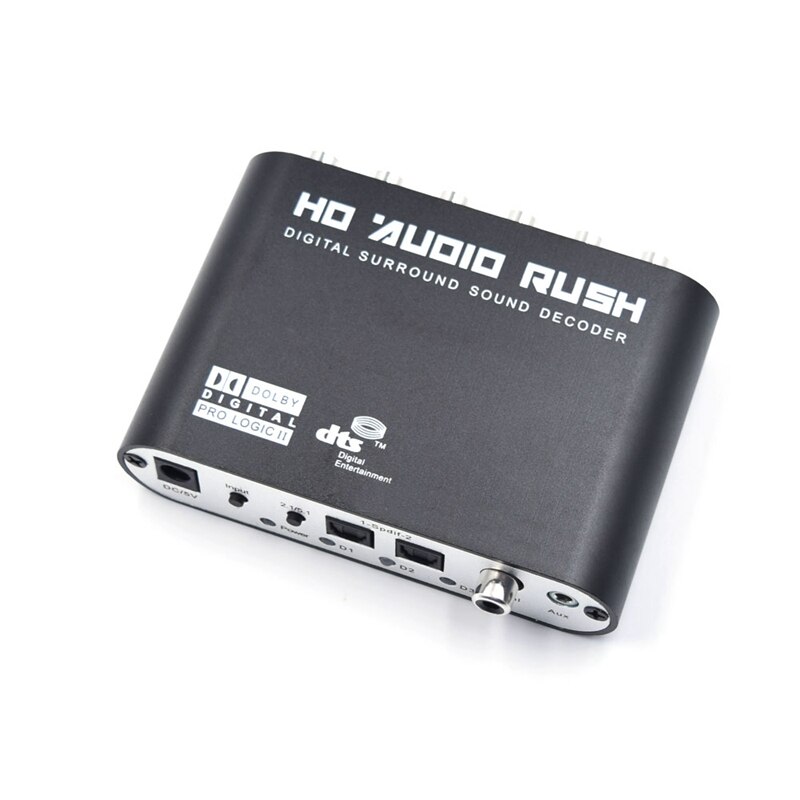 5.1 o -traps dts ac -3 6ch digitale o-converter lpcm  to 5.1 analoge uitgang 2.1 digitale o-decoder voor dvd-pc (eu-stekker)