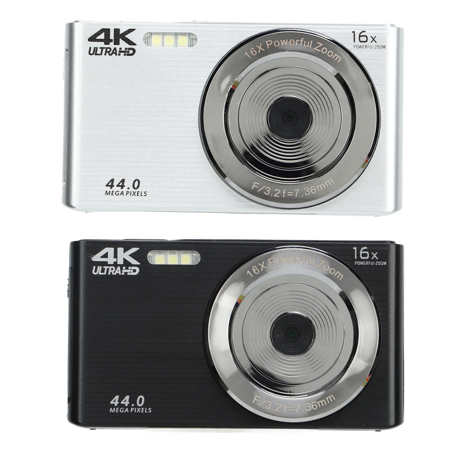 Fotocamera Digitale 4K HD 44MP Con Zoom 16X - Compatta, Antiurto, Luce Integrata, Perfetta Per Principianti E Bambini