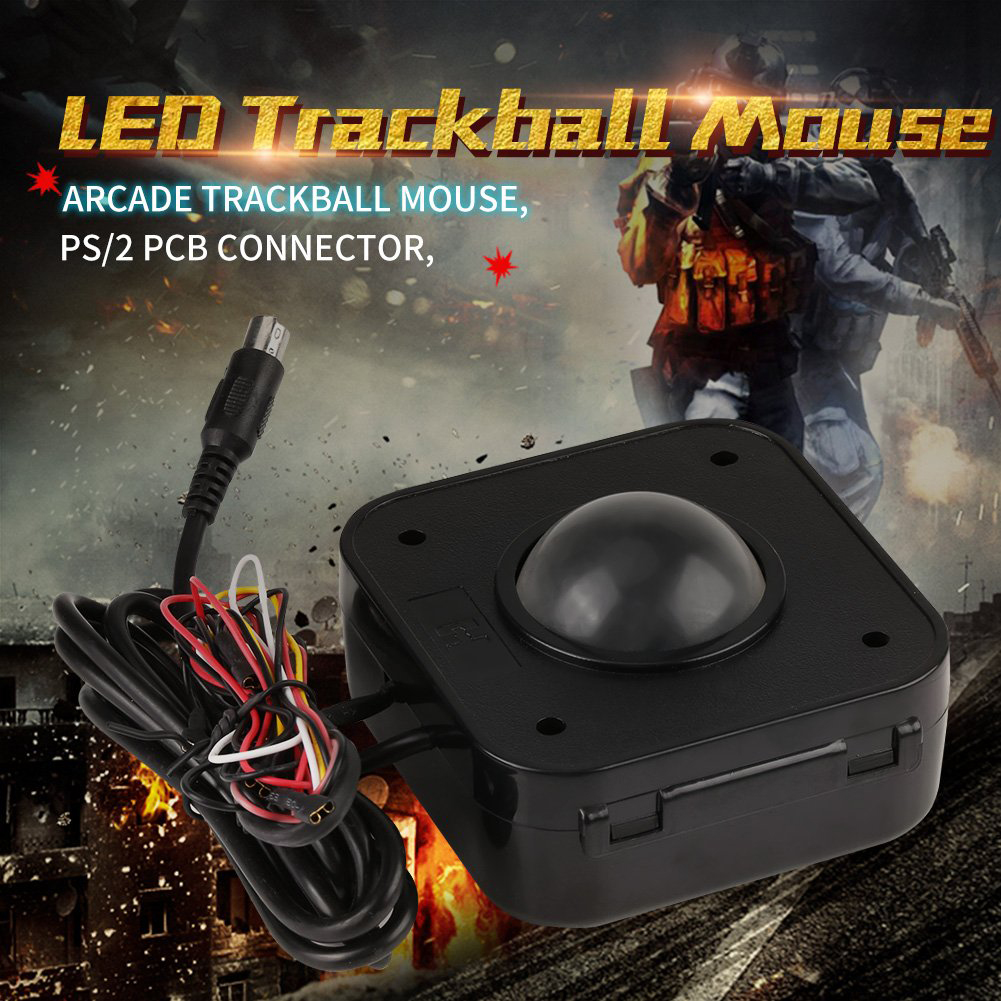 Lighted Machine Accessories Non-Slip Wired Mouse Illuminated Round Mice LED Trackball Stable Arcade Game Portable