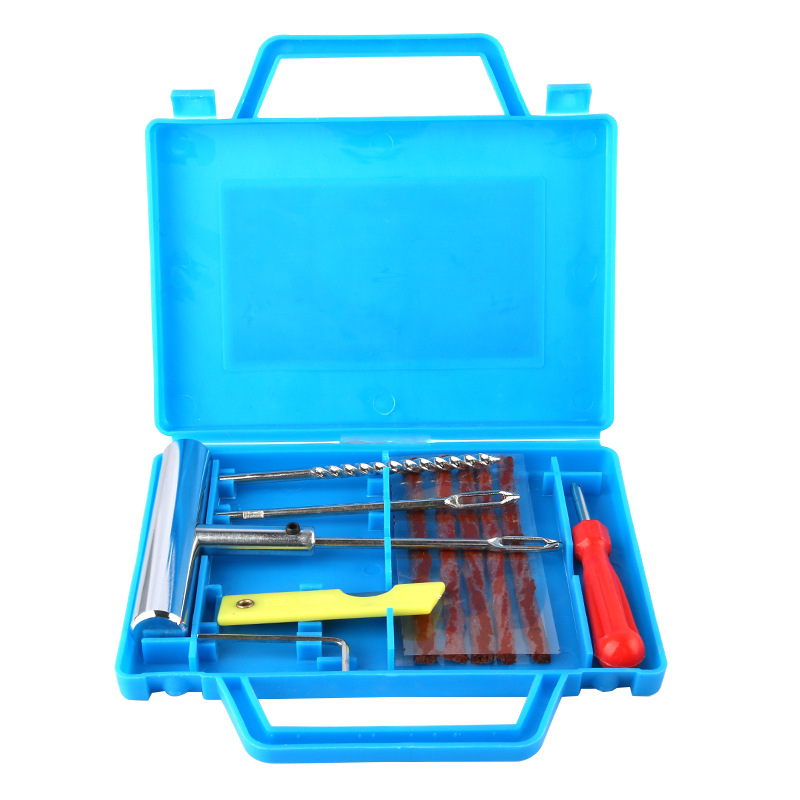 11Pcs Bandenreparatieset Auto Motorfiets Fiets Emergency Heavy Duty Tubeless Bandpunctuur Professionele Reparatie Kit Plug Set