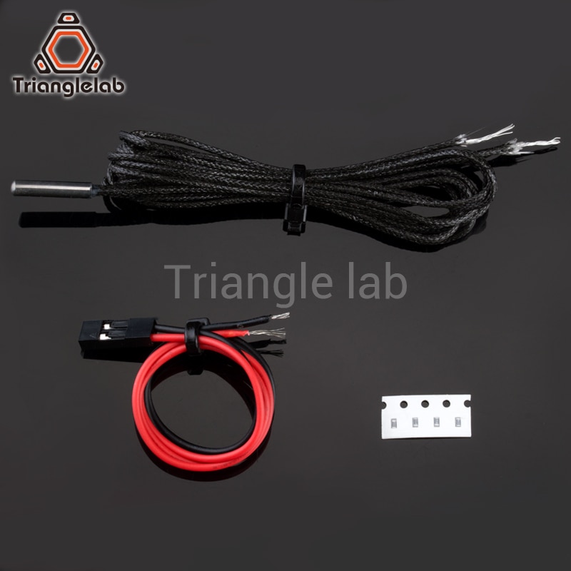 Trianglelab-cartucho termistor PT1000 para impresora 3D, bloque calefactor E3D Volcano/ v6, hasta 450C PEEK PEI, impresión PT100