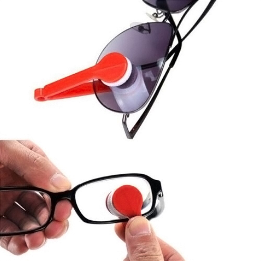 Willekeurige Bril Lenzenvloeistof Borstel Microfiber Brillen Cleaner Borstel Schoonmaak Tool Multifunctionele Draagbare