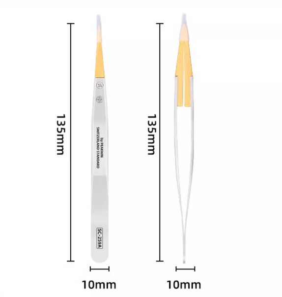 Horlogereparatietool, buxuspincet, antimagnetisch pincet, 27 # puntig pincet, geïsoleerd en niet beschadigd onderdelen