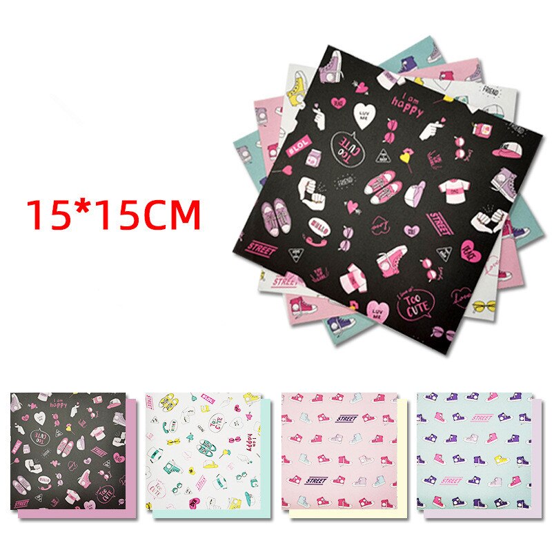 100 stücke Platz Origami Papier Einseitig Marmor aufbringen Bronzing Bunte DIY freundlicher Gefaltet Papier Scrapbooking Handwerk Dekor 15 × 15cm: 80Stck c9