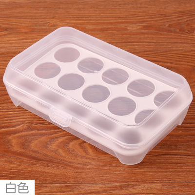 3 Pcs Egg Storage Box Egg Tray containers Kitchen Refrigerator 15 Grids Eggs Plastic Dispenser Airtight Fresh Preservation: white