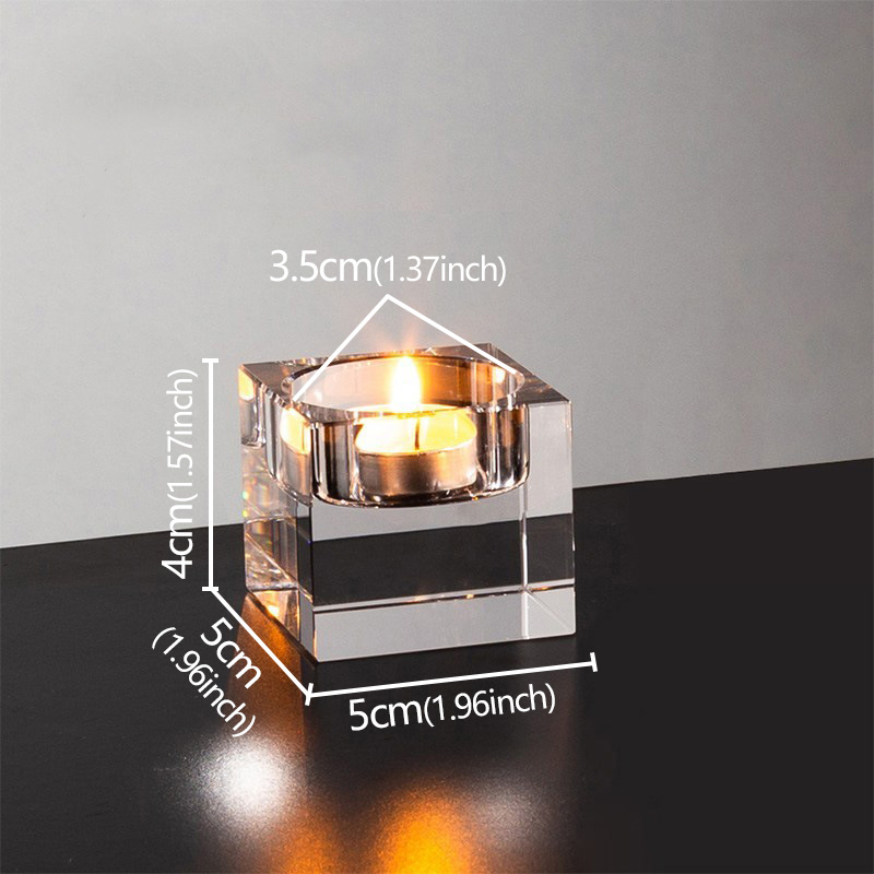 Crystal Candle Holders Clear Romantic Candle Holders Tealight Candlestick Wedding Decorations Home Party Desktop Candlestick: WHITE