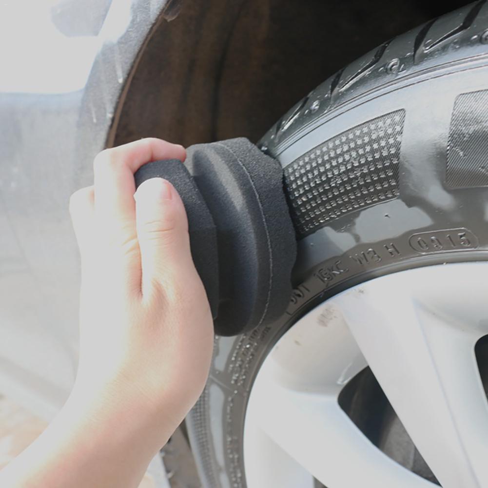 Automaattinen aaltomuotoinen renkaan vaha kiillotusaine sieni renkaiden puhdistussieni kaarireunasieni ihanteellinen auton puhdistustyökalulle