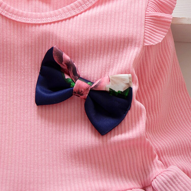 1-4y Bambino Del Bambino Della Ragazza del Vestito di Autunno Del Bambino Vestito Floreale Manica Lunga Per Bambini Vestiti Delle Ragazze di Modo Vestiti