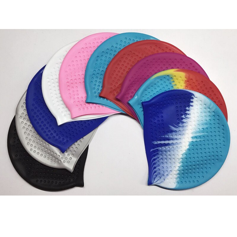 100% Silicone Swimming Cap Men Women Unisex Swim Pool Swimming Caps Non-toxic High Elastic Free Size Adults Surfing &amp; Diving Hat
