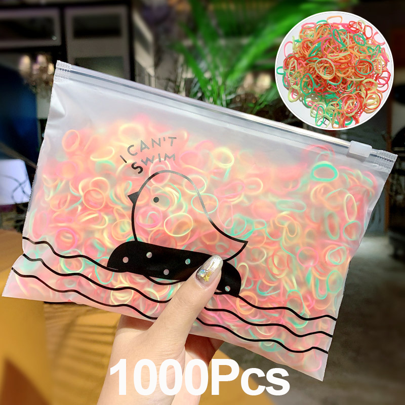 Bandas elásticas para el Cabello para Niñas, Coletas Pequeñas y Coloridas, no Daña EL Cabello, Accesorios para el Pelo, 20 Piezas: 1000pcs-B4