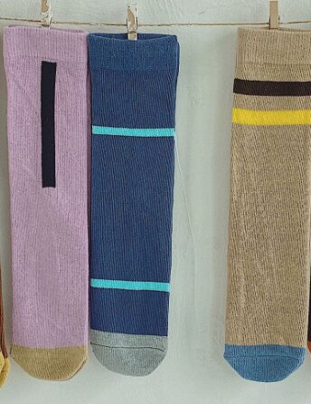 Herfst winter meisjes retro koreaanse stijl one size sokken zonder hak 1-8 jaar kinderen katoenen ademende sokken 3 paar: Blauw