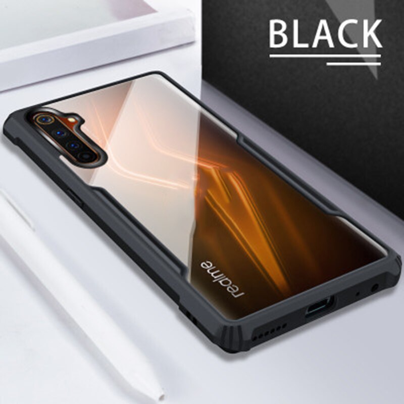 Obudowy odporne na wstrząsy dla Oppo Realme C11 6 Pro Case 6.6 cala przezroczysty ochronny Shell miękka tylna obudowa dla Realme 6i Coque Fundas: Realme 6 / Black