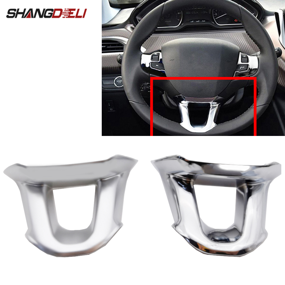 Pegatinas de embellecedor de botones para Peugeot, accesorios de decoración de cubierta de volante para Peugeot 208 -