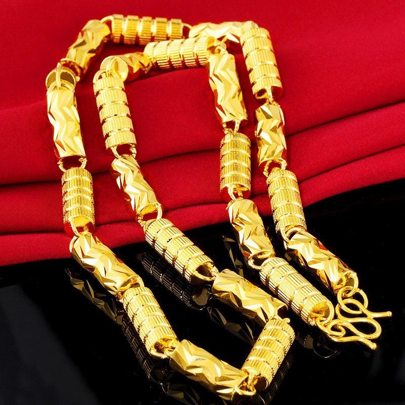 Forever Niet Vervagen 24K Gold Filled Ketting Mannen Vrouwen Fijne Bijoux Femme Collares Naszyjnik Sieraden 24K Goud sieraden Kettingen