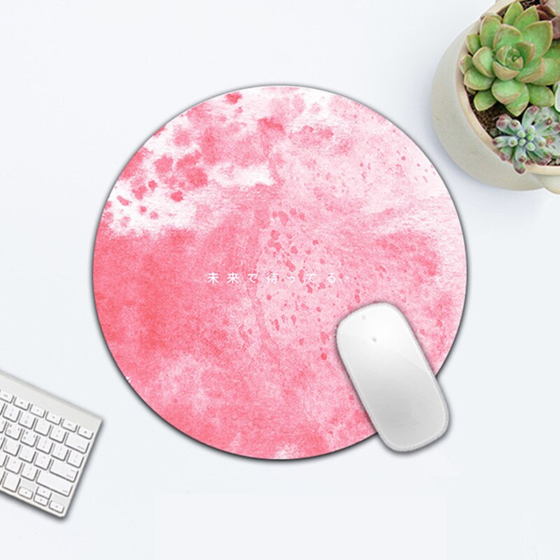 Kawaii Ronde Celestial Muismat Zachte Mat Voor Game Computer Cap Bureau Mat Pads Non-Slip Rubbe Pc Waterdicht kantoor Mousepad 20Cm: E