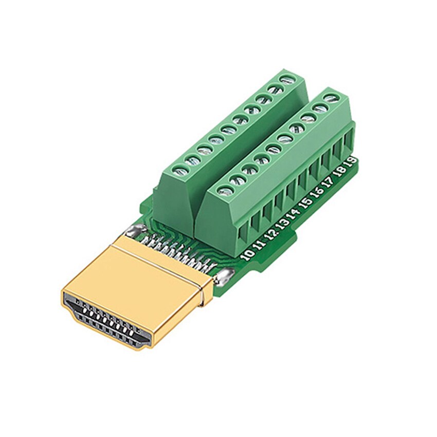 1PCS HDMI-Compatible 2.0 Connector Male Plug Breakout Terminals Solderless / Soldering Modular Computer TV Video Plug W/ Shell: NO.15