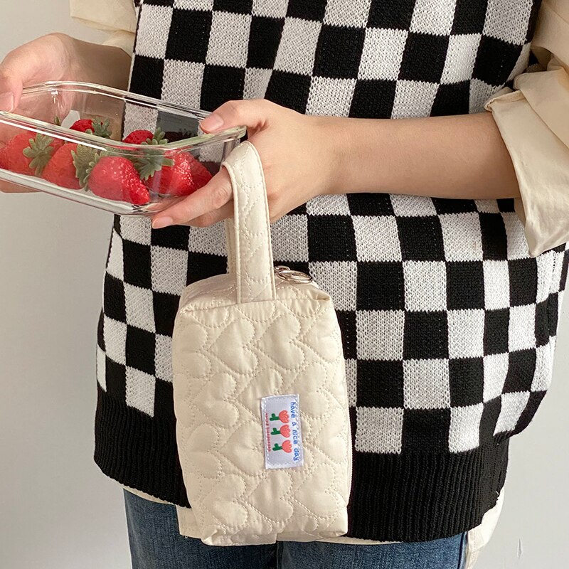 Draagbare Vrouwen Cosmetische Tas Pols Etui Katoen Stof Make-Up Tas Comestics Organisator Opbergtas Travel Toilettas Pouch