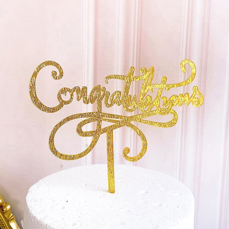 Gold Congratulations You Did It Grad Cake Topper Graduation Celebration Decor