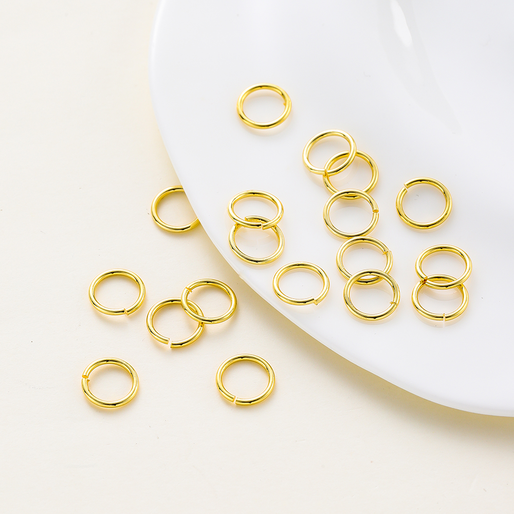 50-200/lote de collar de oro de 14K y 18K, anillo abierto de salto individual, conector de cierre de langosta, ajuste de anillo dividido, accesorios para hacer joyas DIY