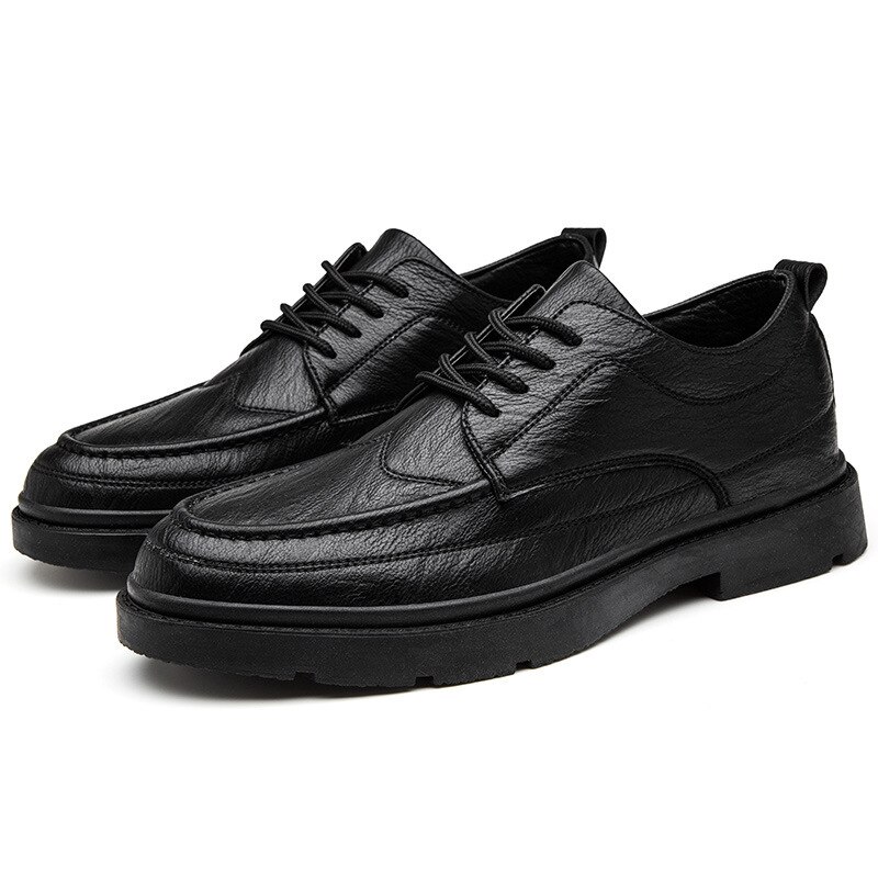 Heren leren sapatos heren voor sapato schoenen platte mannelijke casual zwarte schoen heren 44: Zwart / 44