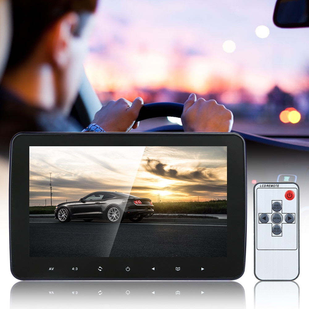 10 "universal automobiles monitor 7w 1024*600 hd digital lcd skærm bil nakkestøtte monitor med fjernbetjening