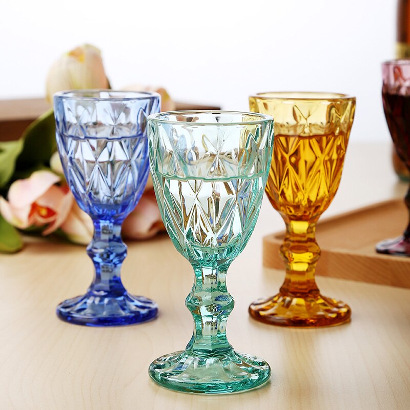 Whyou 6 deler sett fargerike mini hvitvin skudd glass kopper beger brennevin fortykket colorbox bar drinkware