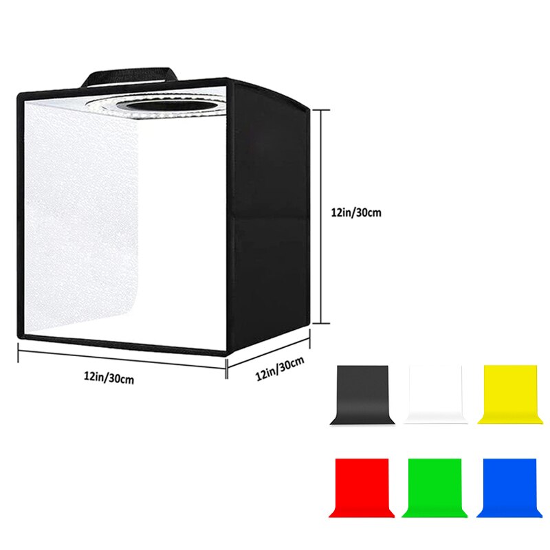 Professionele Dimbare Foto Studio Lightbox 3 Model Led Licht Fotografie Softbox Vouwen Schieten Tent Box Kit &amp; 6 Achtergronden: WK006-6