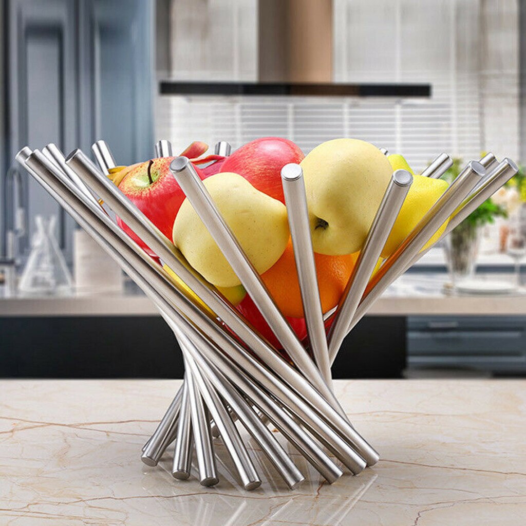 Roestvrij Staal Fruitmand Creatieve Mode Fruitschaal Hoge Materialen Rvs Fruit #25