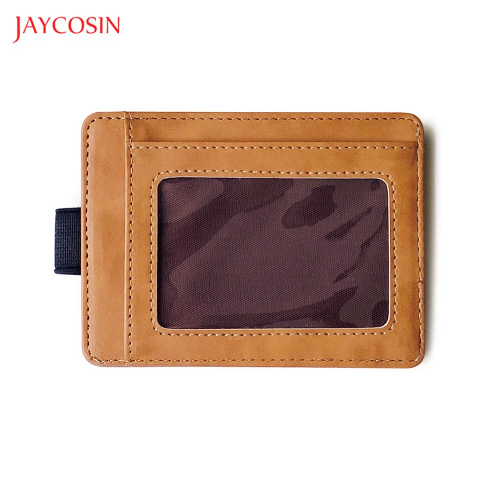 Jaycosin Mannen Lederen Kaarthouder Mode Effen Korte Portemonnee Mannen Ademend Mesh Mini Wallet Id Credit Kaarthouder 4 kleuren