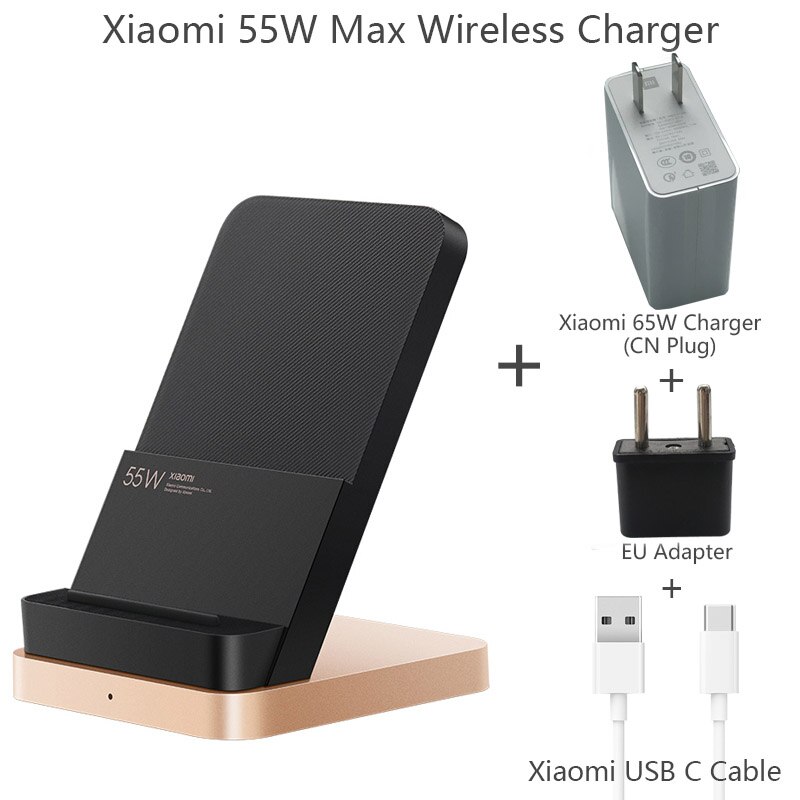 100% Original Xiaomi Vertical Air-cooled Wireless Charger 30W Max with Flash Charging for Xiaomi Mi Smartphone