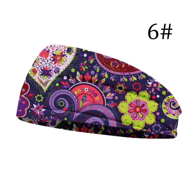 Boemia Grande Trecho de Algodão Estampas Florais Das Mulheres Headbands faixas de Cabelo Elásticos Para Mulheres Turbante Headwrap Headwear Hairbands Meninas: 6