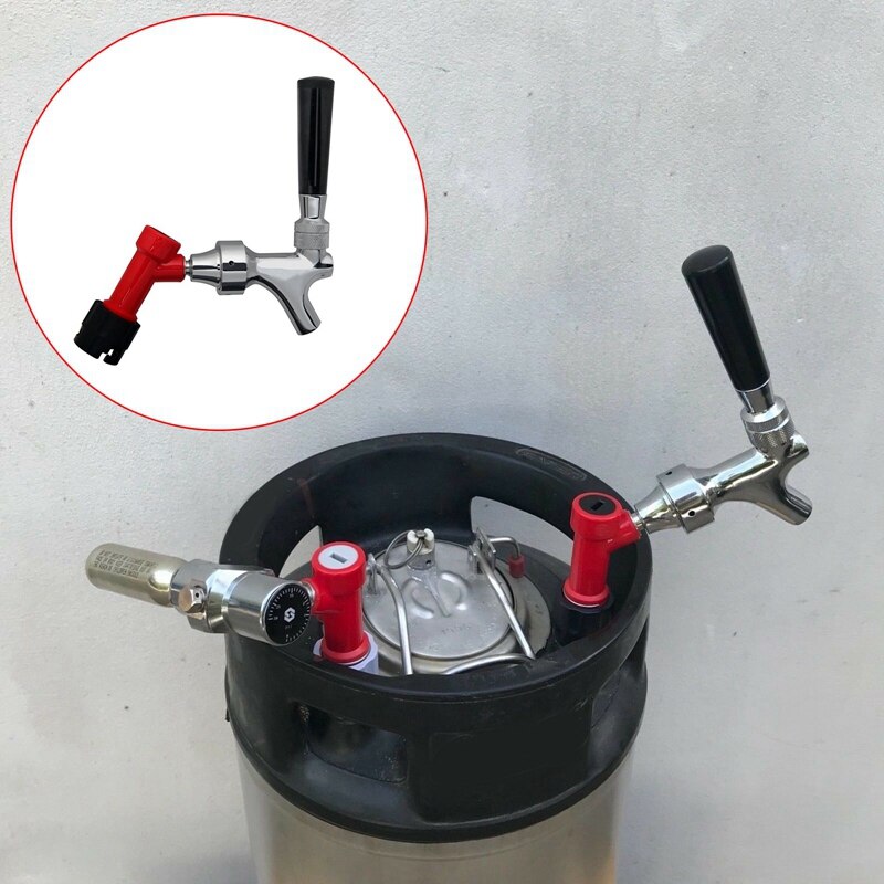 Pin Lock línea de cerveza montaje artesanal grifo para barril de cerveza juego de grifería cuerpo cromado con pasador de bloqueo de desconexión Homebrew