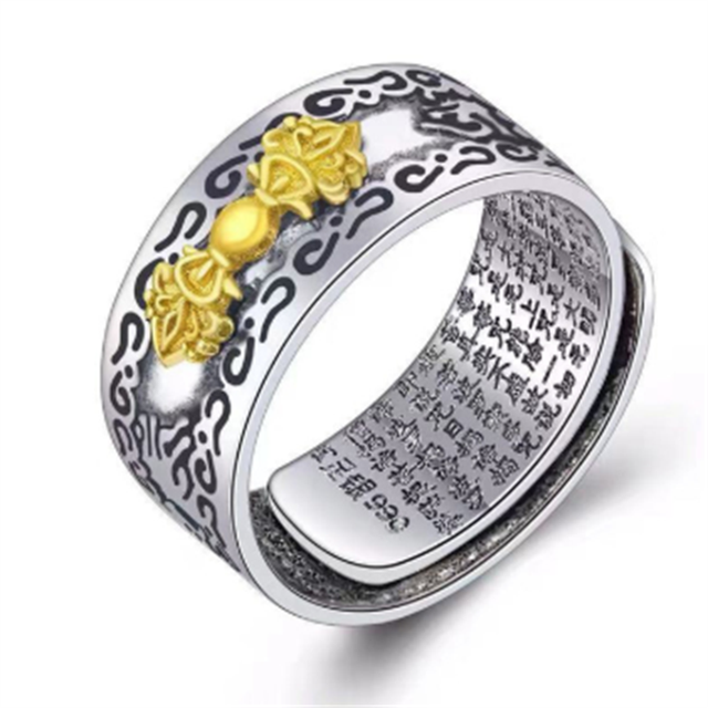 Anillo de encanto mágico para hombre y mujer, amuleto feng shui de la suerte, ajustable, joyería budista, , ,: R