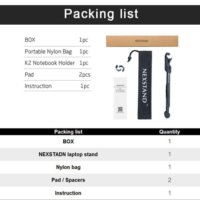 NEXSTAND K2 Laptop Stand Folding Portable Viewing Angle/Height Adjustable Office Laptop Notebook Bracket Universal Nylon Stand