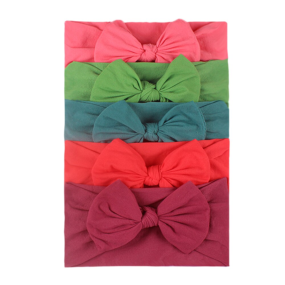 5Pcs Baby Hoofdband Baby Haar Accessoires Grote Boog Elastische Nylon Baby Head Band Baby Accessoires: A
